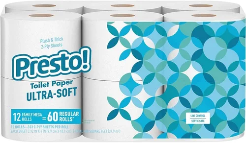 Miniatura 7 de Marca Amazon - Presto! Papel higiénico Mega Roll de 308 hojas, Ultra suave, 6 Mega Rolls (paquetes de 4)