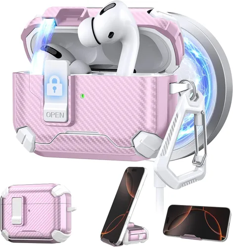 Miniatura 15 de Maxjoy Funda protectora para AirPods 4 2024, funda protectora para AirPods de 4ª generación con bloqueo automático, compatible con MagSafe, Verde