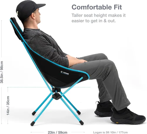 Miniatura 3 de Helinox Silla de campamento plegable con respaldo alto, ligera, de 3.4 libras, silla de picnic, silla de campamento portátil, con bolsillos