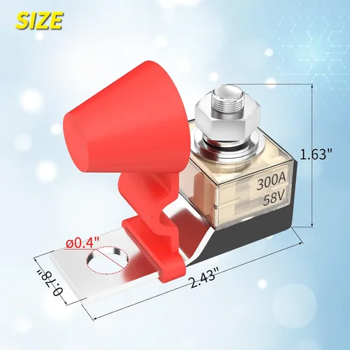 Miniatura 3 de Joinfworld Kit de bloque de fusibles de montaje en terminal de 200 A, 300 A, 58 V, con un solo perno de 5/16 pulgadas (M8), fusible de batería