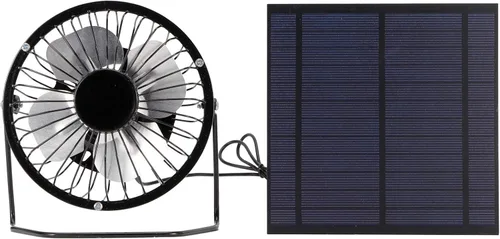 Ventilador alimentado por energía solar, ventilador de enfriamiento de 5 W con mini panel solar, mini ventilador de ventilador para invernadero,