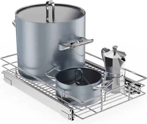 ROOMTEC Organizador de gabinete extraíble, estantes extraíbles de 14 pulgadas de ancho x 21 pulgadas de profundidad, cajones de gabinete de cocina 1