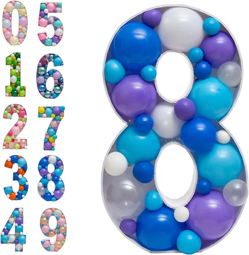 Miniatura 15 de JoyBox Design Marco de Globos en Mosaico Números 9 Tablero de Espuma Grande Precortado Letrero Troquelado para Telón de Fondo de Cumpleaños de Niño