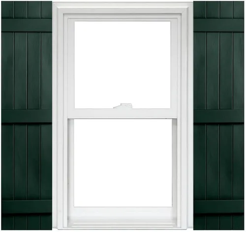 Miniatura 14 de Polaris Homeside 4 Contraventanas de Vinilo Unidas Board and Batten (1 Par) 14-1/2 pulg. x 43 pulg. - 930 Blanco