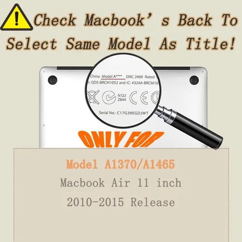 Miniatura 3 de Funda protectora para MacBook Air de 11 pulgadas 2015 2014 2013 2012 2011 2010 A1465 A1370, diseño de patrón de plástico, funda para laptop