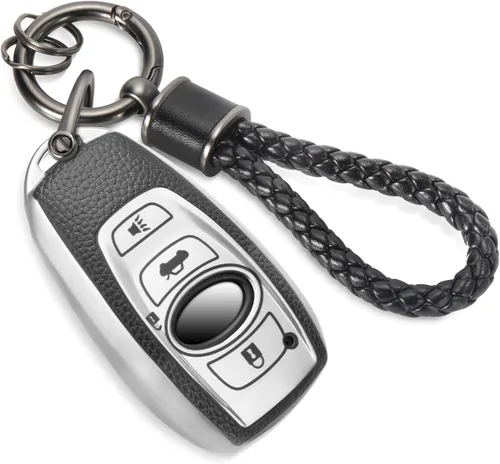 Miniatura 29 de Funda para llavero Jeep con llavero trenzado de diamante de lujo, funda suave mejorada para Wrangler Rubicon Gladiator JL JLU JT Sahara JLU Flip