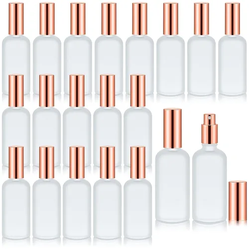 Miniatura 7 de Tessco for you 20 botellas de vidrio con atomizador de perfume vacías, rellenables, transparentes, decorativas, con bomba pulverizadora de niebla