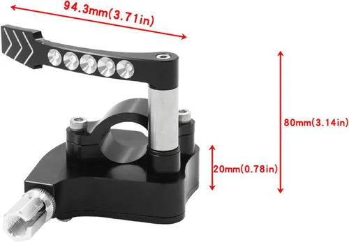 Miniatura 2 de 7/8 - Conjunto universal de pulgar del acelerador billet compatible con Yamaha Banshee Raptor 350 660 700 HD TRX 400EX 250/450R Suzuki LTR450 250