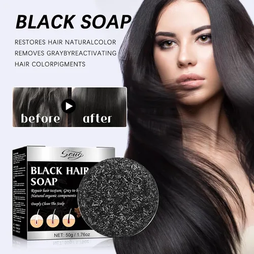 Miniatura 2 de Barra de champú reversible para cabello gris, 2 unidades de jabón para oscurecer el cabello gris para limpiar profundamente el cuero cabelludo