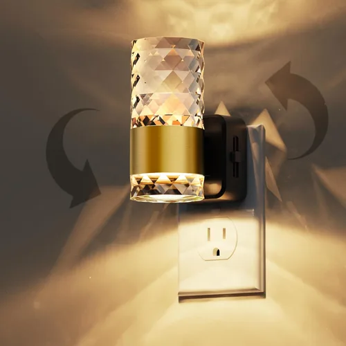 Miniatura 39 de Luces nocturnas que se enchufan a la pared, luz nocturna que cambia de color con enchufe giratorio, sensor de luz del atardecer al amanecer y brillo