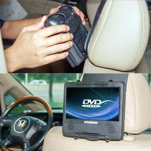 Miniatura 3 de TFY - Soporte de reposacabezas de coche para reproductor de DVD portátil Sylvania SDVD9805
