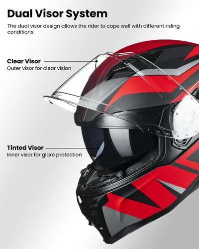 Miniatura 4 de Casco de motocicleta de cara completa con doble visera, moto de calle, carreras, DOT para adultos, hombres y mujeres, modelo MF569