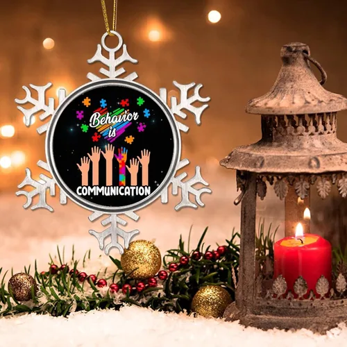 Miniatura 3 de Adornos de decoración de árbol, Comportamiento es comunicación, adornos para autismo, decoraciones de conciencia sobre el autismo, decoraciones