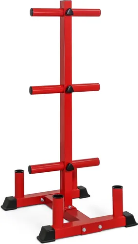 Miniatura 11 de CAP Olympic Bumper Plate Tree Rack with Barbell Holders, Heavy-Duty Weight Plate Storage Rack for Home Gym, Steel Olympic Plate Organizer Stand