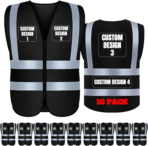 Miniatura 12 de BeautyWill Chaleco de seguridad personalizado Logo Clase 2 Chaleco reflectante de alta visibilidad con bolsillos Ropa de trabajo de construcción