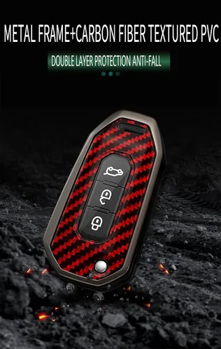 Miniatura 7 de ontto Funda plegable para llave de automóvil compatible con Ford Territory 2020-2023 EV/Accesorios de titanio, protector de llave antiarañazos