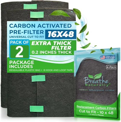 Miniatura 14 de Breathe Naturally Corte Universal para Adaptar Filtro de Aire de Carbón Activado – Filtros de Carbón de Repuesto – Lámina de Carbón de Prefiltro