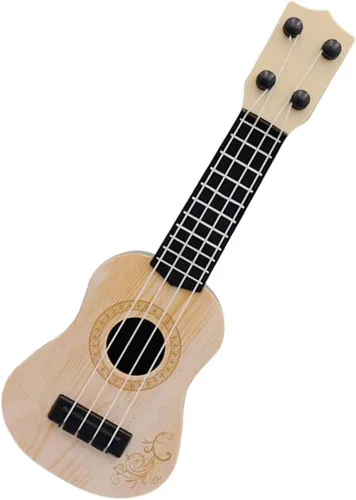 Toddmomy Juguete de ukelele para niños, 9.84 pulgadas, mini instrumento musical de plástico de 4 cuerdas, juguete educativo para niños pequeños,