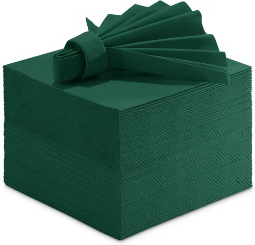 Linen-Feel - Servilletas de papel de colores – Servilletas decorativas para el almuerzo verde, suaves y absorbentes. Para Navidad, cocina, fiesta,