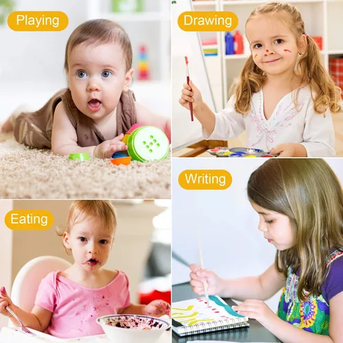 Miniatura 6 de Bassion Kids Art Smock, Toddlers Painting Aprons Colorful Waterproof Children Artist Smock Age 2-8 Years Gifts