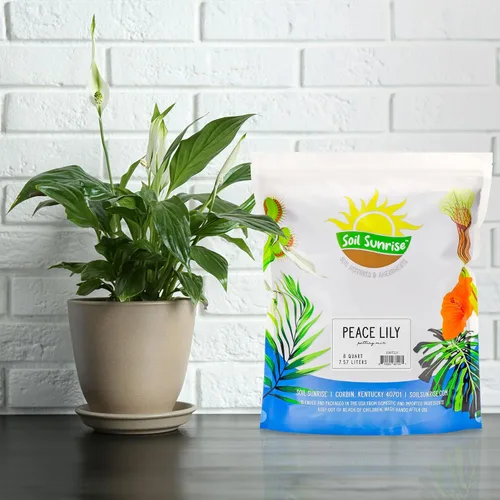 Miniatura 2 de Soil Sunrise Peace Lily - Mezcla de tierra para macetas (8 cuartos de galón) para plantar, cultivar o trasplantar plantas de lirio de la paz