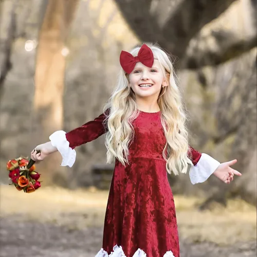 Miniatura 3 de YanJie Lazos de terciopelo para bebé niña, diademas de nailon suaves para recién nacidos, diademas hechas a mano para bebé, accesorios
