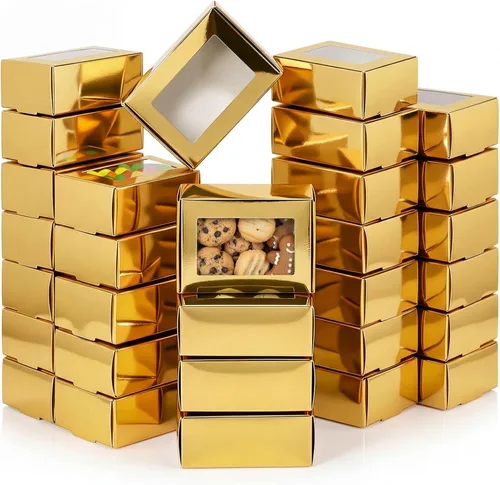 Miniatura 32 de Zonon 30 cajas de jabón para embalaje casero, mini cajas de papel kraft con ventana para panadería, dulces, jabón, embalaje de regalo