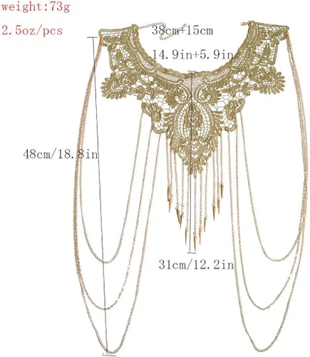 Miniatura 5 de Collar de cadena fina de oro con encaje de flores para mujer Oro