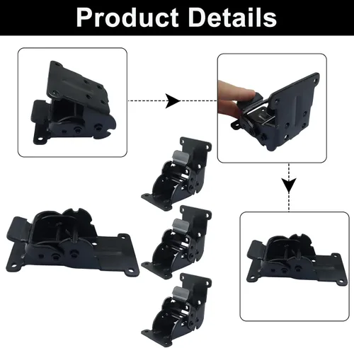 Miniatura 3 de 4 soportes autobloqueantes de 180 grados, bisagras plegables de soporte ajustable, almohadillas antideslizantes para patas de mesa, cama y escritorio