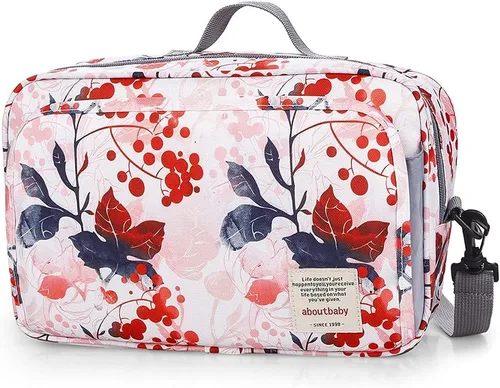 Miniatura 10 de Organizador de pañales para bebé al aire libre - Bolsa de cochecito de bebé, contenedor de almacenamiento para pañales, toallitas y juguetes (rosa)
