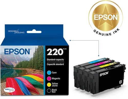Miniatura 2 de Epson 220 DURABrite Ultra Ink - Paquete combinado de cartuchos de color y negro de capacidad estándar (T220120-BCS) funciona con Workforce WF-2630