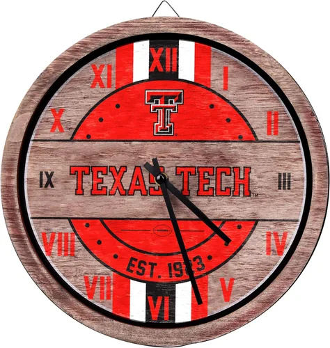 Miniatura 10 de FOCO NCAA Reloj de pared de barril de madera