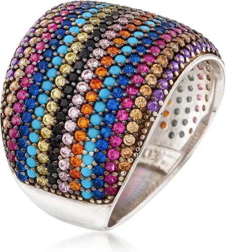 Miniatura 3 de Ross-Simons Multicolored CZ Ring in Sterling Silver