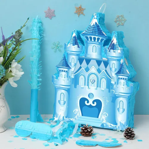 Miniatura 4 de Piñata de invierno con temática del país de las maravillas con murciélago con los ojos vendados para invierno, princesa, fiesta de cumpleaños