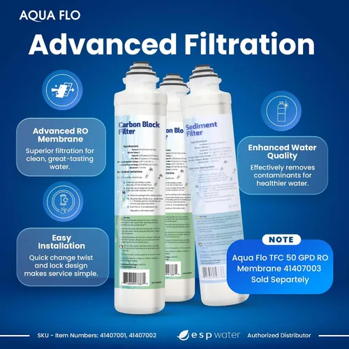 Miniatura 2 de Aqua Flo Platinum QCRO RO - Kit de repuesto de filtro RO, mejora el sabor al reducir el cloro y los olores, filtración rentable, membrana que se