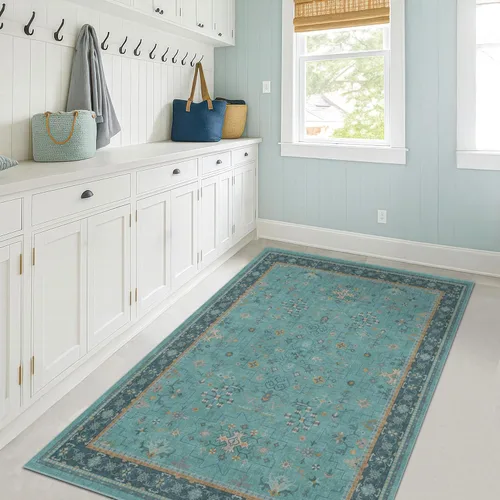 Miniatura 145 de Alfombra Boho Negra para Sala de Estar - Alfombra de Área Lavable de 10x14 Pies, Alfombras de Comedor para Debajo de la Mesa, Alfombra Suave de Pelo