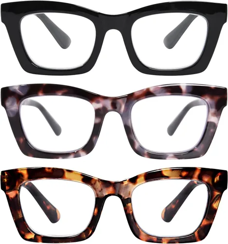 Oversized Square Reading Glasses for Women Spring Hinge Blue light Blocking Computer Readers for Women