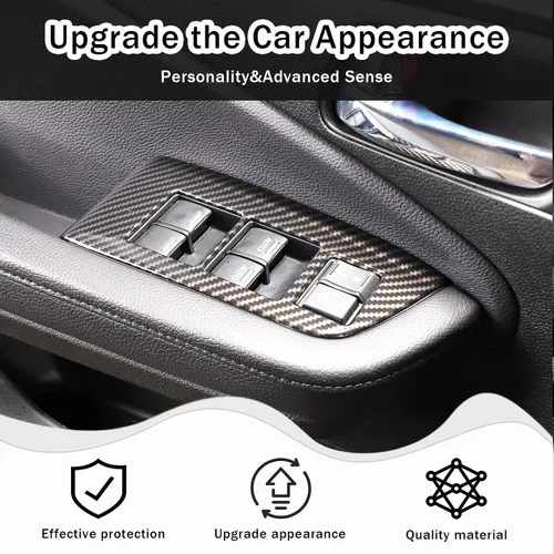 Miniatura 2 de 4 piezas Panel de Interruptor de Elevación de Ventana Marco Cubierta Moldura para Honda Pilot 2016-2022/Passport 2019-2023, Material ABS Accesorios