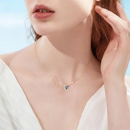 Miniatura 4 de Collar con dije de plata de ley 925 con circonita cúbica 5A para el día de la madre, cumpleaños, día de San Valentín, colección de joyas, regalos