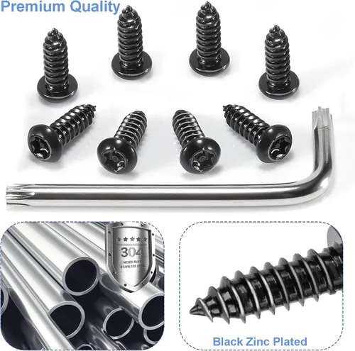 Miniatura 3 de 8 juegos de sujetadores antirrobo de acero inoxidable para matrícula, kits de tornillos a prueba de óxido y antivibración para matrícula (antirrobo)