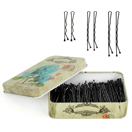 MAORULU Horquillas Bobby con estuche lindo, 250 unidades de horquillas para moños, horquillas de alta calidad para niñas, chicas y mujeres, ideales