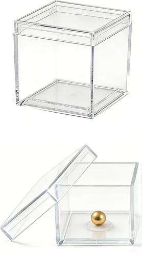 Miniatura 14 de KissYou Caja de Acrílico Transparente Caja de Exhibición con Tapa Cubo Cuadrado de Plástico Contenedores Transparentes Caja de Almacenamiento