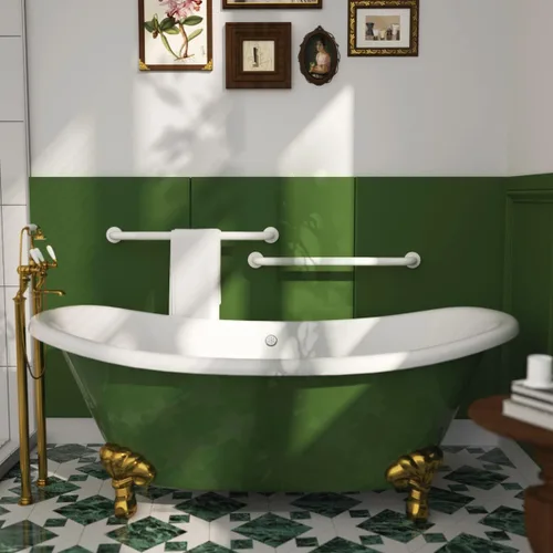 Miniatura 3 de Barra de agarre antideslizante para ducha de 24 pulgadas, acabado blanco frotado con aceite, diámetro de 1.25", Barra de agarre para baño Munzong