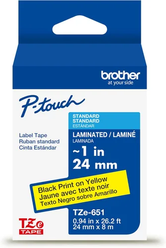 Miniatura 41 de Brother P-touch TZE-S951 - Cinta adhesiva laminada extra resistente de 1 pulgada (24 mm) de ancho, negro sobre plateado mate, laminada