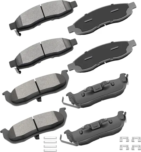 Miniatura 34 de Cciyu D627 Kit de 4 piezas de pastillas de freno cerámicas traseras 1994-2004 para Ford Mustang