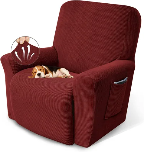 Miniatura 12 de KEKUOU Fundas para sillas reclinables, fundas elásticas para sofá reclinable de niño perezoso, 1 pieza, protector de muebles con parte inferior Azul