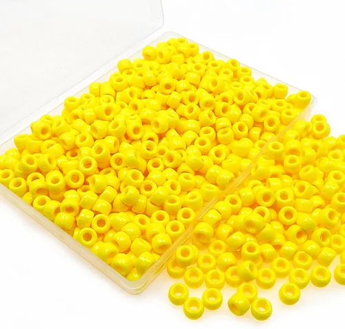 Miniatura 19 de Amaney - 500 cuentas de plástico para poni de 0.236 x 0.354 in, mezcla de colores mezclados con purpurina transparente