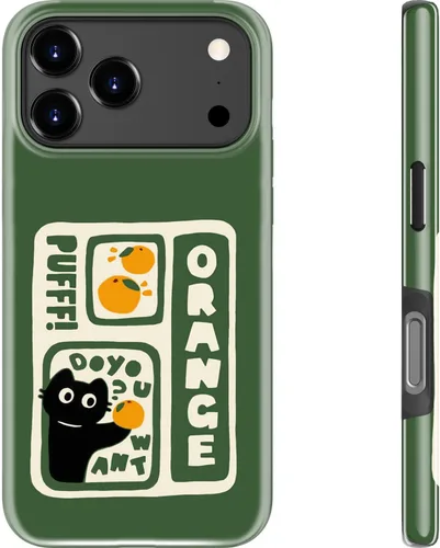 Goodon para iPhone 17 Pro, Funda Estética de Gato Negro y Niña Naranja, Compatible con Magsafe, Funda Protectora Retro Única y Moderna de Silicona