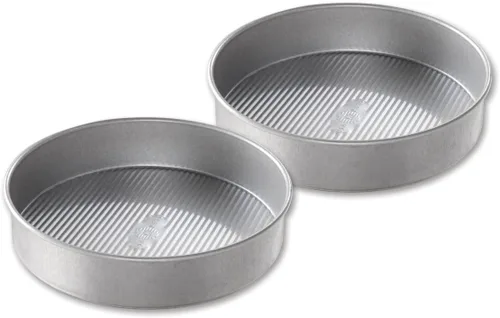 USA Pan - Molde para pastel redondo de acero aluminizado, 9 pulgadas, revestimiento antiadherente y liberación rápida, fabricado en los Estados