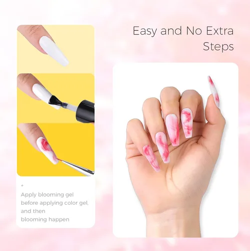Miniatura 7 de BURANO Esmalte de uñas en gel Blooming de 0.5 onzas, efecto floreciente transparente (2 botellas)